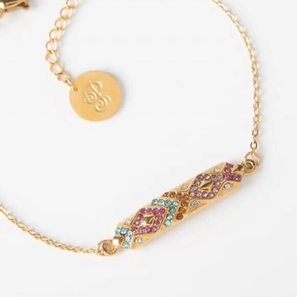 New Plunder “Bella” Crystal Bar Bracelet (6.75"-7.5") - Picture 2 of 6